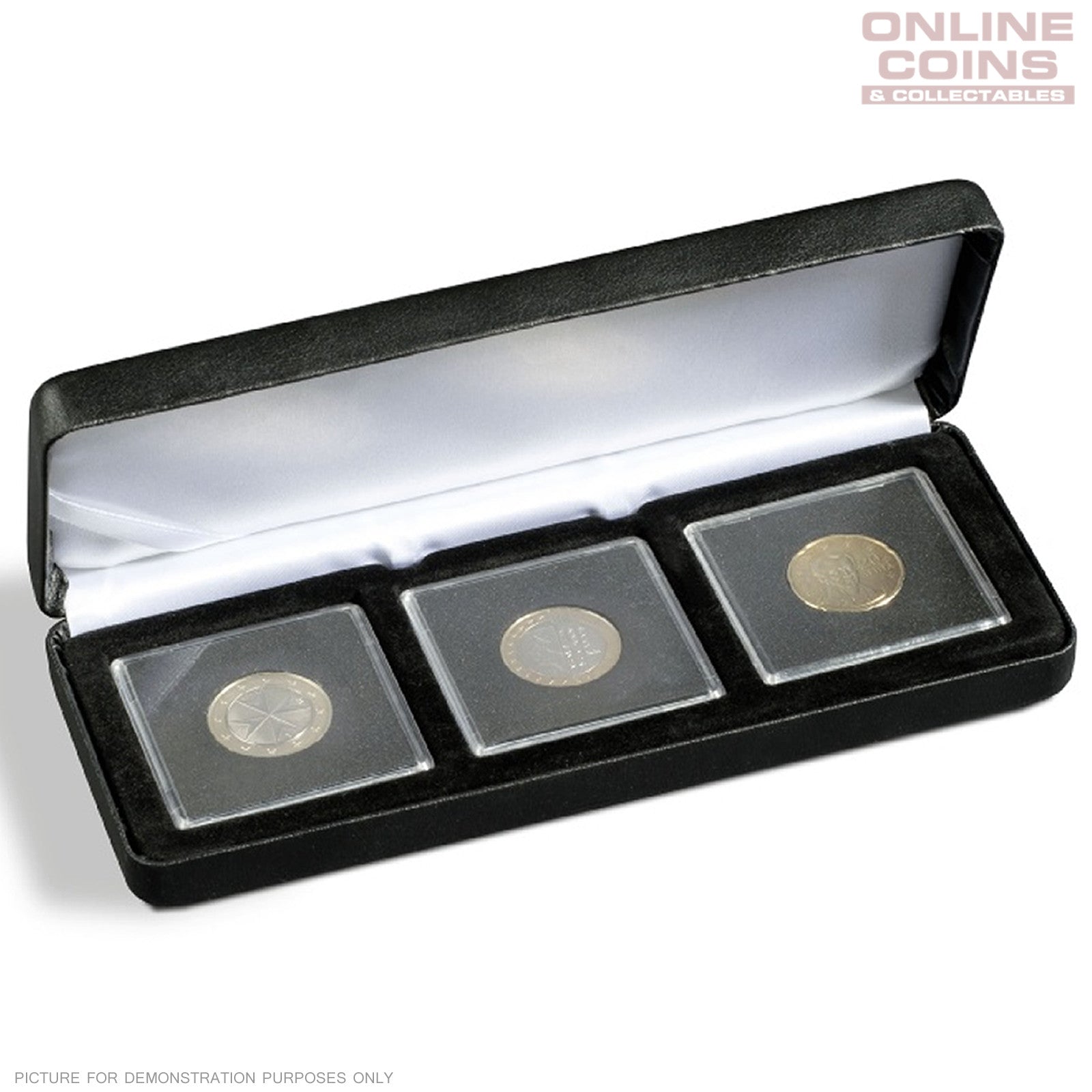 Lighthouse - Nobile Quadrum Satin Lined 3 Coin Display Case